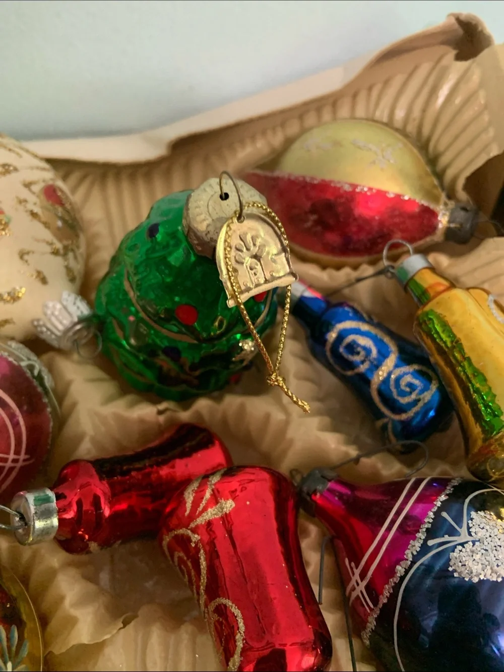 Glass Christmas Ornaments Mixed Lot of 10